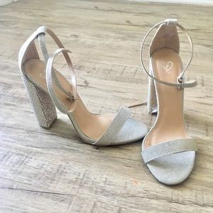 Silver Strap Heels